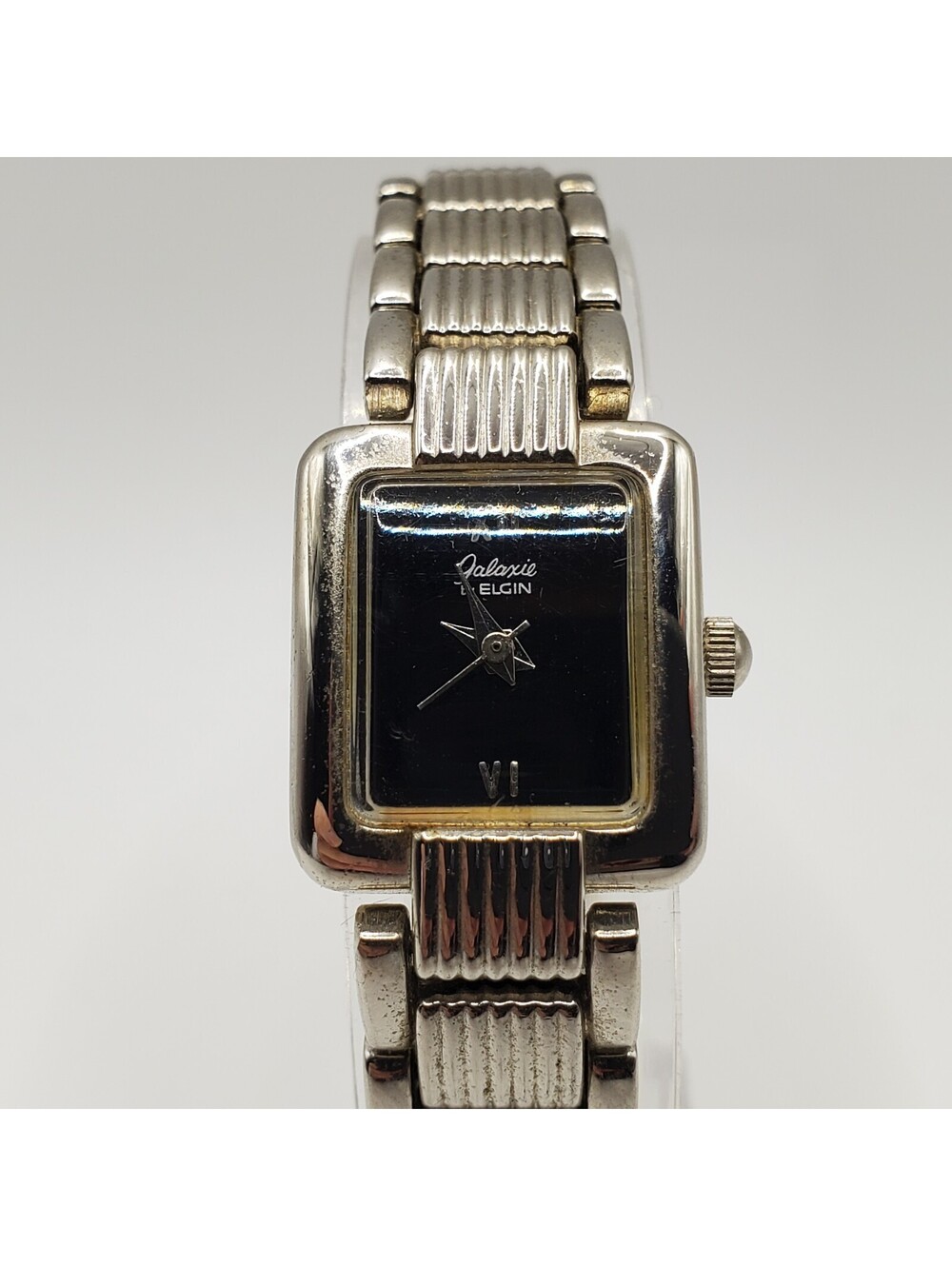 Galaxy By Elgin Womens Watch 17mm Black Dial Silver Tone New Battery